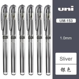 6pcs Japan UNI 1.0mm Gel Pens UM-153 Smooth Non-smudge High-gloss White Pen Wedding Meeting Signature Art Supplies Stationery