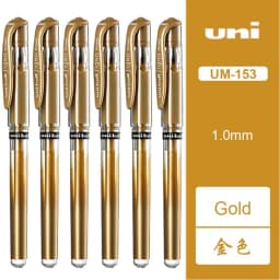 6pcs Japan UNI 1.0mm Gel Pens UM-153 Smooth Non-smudge High-gloss White Pen Wedding Meeting Signature Art Supplies Stationery