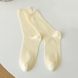 Socks For Women Thin Summer New Candy Color Hollow Out Loose Socks Women's Casual Basic Sweet Girls Fashion Long Socks Comfort
