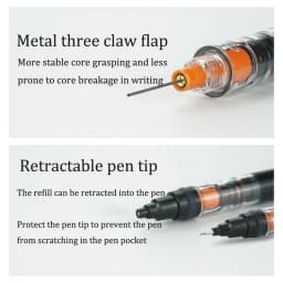 UNIStationery Automatic Mechanical Pencil Anti Slip Grip Pen Scalable Pen Tip 0.5mm Refill Rotating Rotation Anti-breaking Core