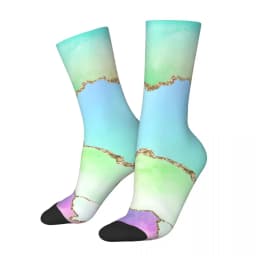 Ombre Polygonal Socks Autumn Gradient Purple Stockings Vintage Couple Medium Soft Socks Custom Outdoor Sports Anti-Slip Socks