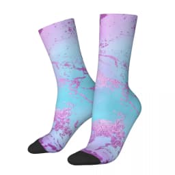 Ombre Polygonal Socks Autumn Gradient Purple Stockings Vintage Couple Medium Soft Socks Custom Outdoor Sports Anti-Slip Socks