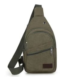 Large Capacity Men Chest Bag High Quality Light Weight Canvas Chest Pack Spatial Layering Sling Bag