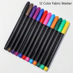 12 Colors Fabric Markers Permanent Fabric Paint Markers Pen Assorted Colors, Marker for Clothes, Textile Markers for T Shirts