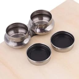 1pc Stainless Steel Single/Double Dipper Palette Cup Oil Container Paint Megilp Turpentine Solvent Container with Screw Cap