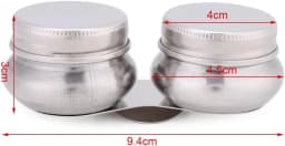 1pc Stainless Steel Single/Double Dipper Palette Cup Oil Container Paint Megilp Turpentine Solvent Container with Screw Cap
