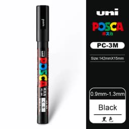 Posca Gold/Silver Metallic Marker White/Black Paint Art Pens, Non-toxic Permanent Professional Drawing Tools School Accessories