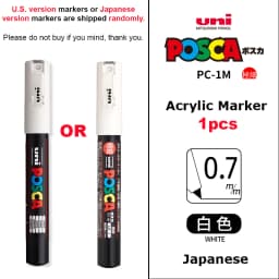 Posca Gold/Silver Metallic Marker White/Black Paint Art Pens, Non-toxic Permanent Professional Drawing Tools School Accessories
