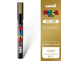Posca Gold/Silver Metallic Marker White/Black Paint Art Pens, Non-toxic Permanent Professional Drawing Tools School Accessories