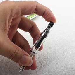 Press Type Ink Suction Fountain Pen Titanium Vacuum Filled Pen EF0.38Nib Transparent Smooth Writing Stationery Supplies