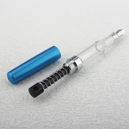 Press Type Ink Suction Fountain Pen Titanium Vacuum Filled Pen EF0.38Nib Transparent Smooth Writing Stationery Supplies