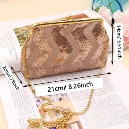 1 PC Sequined Single-Shoulder Crossbody Bag, Holding a Makeup Bag, Women's Wallet Mobile Phone Bag Chain Bag