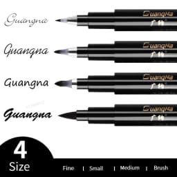 GN 4Pcs Calligraphy Pen Hand Lettering Art Pens Brush Ink Lettering Pens Markers for Writing Drawing Black Ink Pens Art Marker