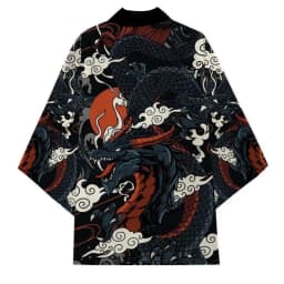 Japanese Traditional Samurai Kimono Men Women Anime Dragon Printed Green Loose Cardigan 3/4 Sleeve Harajuku Haori Coaplay Shirt