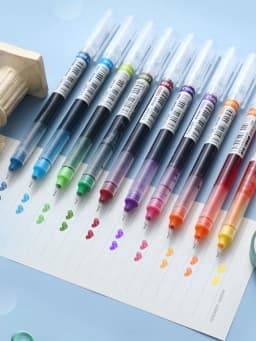 10 Pcs Color Gel pens.Quick Drying Large Capacity,0.5mm, suitable for Students, Note-taking, Marking, Drawing, Bookkeeping.