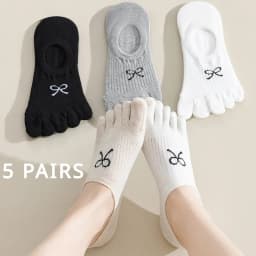 5 Pairs Five Finger Socks Women Anti-slip Cotton Toe Socks with Separate Fingers Sports Summer Thin Slipper Socks