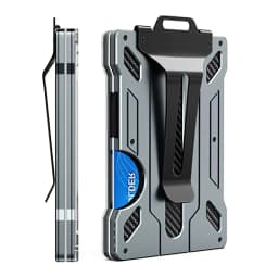Carbon Fiber Metal Credit Card Holder Mini Aluminum RFID Magic Men's Wallet Mechanical card package Chest Cardholder Case Wallet