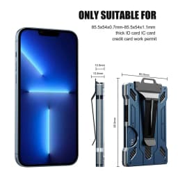 Carbon Fiber Metal Credit Card Holder Mini Aluminum RFID Magic Men's Wallet Mechanical card package Chest Cardholder Case Wallet