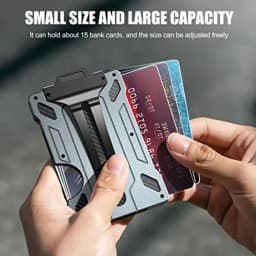 Carbon Fiber Metal Credit Card Holder Mini Aluminum RFID Magic Men's Wallet Mechanical card package Chest Cardholder Case Wallet