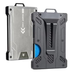 Carbon Fiber Metal Credit Card Holder Mini Aluminum RFID Magic Men's Wallet Mechanical card package Chest Cardholder Case Wallet