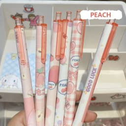 Cute Cartoon Design Ballpoint Pen 0.5mm Bear Peach Astronaut Writing Gel Pens Press Type Rollerball Pen Learning Office Supplies