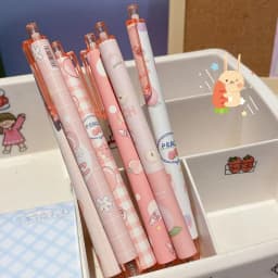 Cute Cartoon Design Ballpoint Pen 0.5mm Bear Peach Astronaut Writing Gel Pens Press Type Rollerball Pen Learning Office Supplies