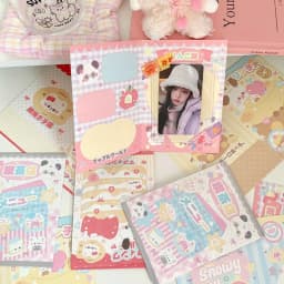 10PCS Korean Kpop 3-inch Photo Card Back Card Foldable Card Holder Fix Decor Paper Board DIY Packing Material