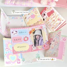 10PCS Korean Kpop 3-inch Photo Card Back Card Foldable Card Holder Fix Decor Paper Board DIY Packing Material
