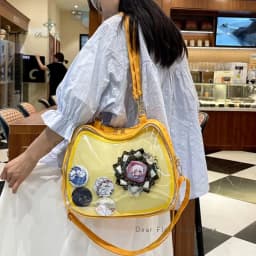 New Sweet Cute Cat Ita Bag Y2K Japanese Popular Crossbody Bags JK Uniform Shoulder Bag Girl Transparent Display Student Handbags