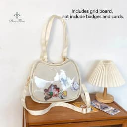 New Sweet Cute Cat Ita Bag Y2K Japanese Popular Crossbody Bags JK Uniform Shoulder Bag Girl Transparent Display Student Handbags