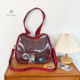 New Sweet Cute Cat Ita Bag Y2K Japanese Popular Crossbody Bags JK Uniform Shoulder Bag Girl Transparent Display Student Handbags