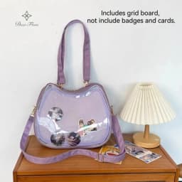 New Sweet Cute Cat Ita Bag Y2K Japanese Popular Crossbody Bags JK Uniform Shoulder Bag Girl Transparent Display Student Handbags