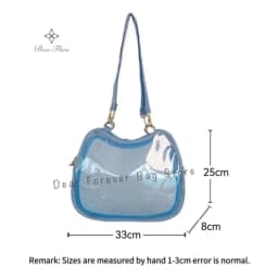 New Sweet Cute Cat Ita Bag Y2K Japanese Popular Crossbody Bags JK Uniform Shoulder Bag Girl Transparent Display Student Handbags