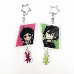 Game The Coffin of Andy and Leyley Cosplay Key Chain Two-sided Keychain Acrylic Little Rabbit Pendant Keyring Accessories Gifts
