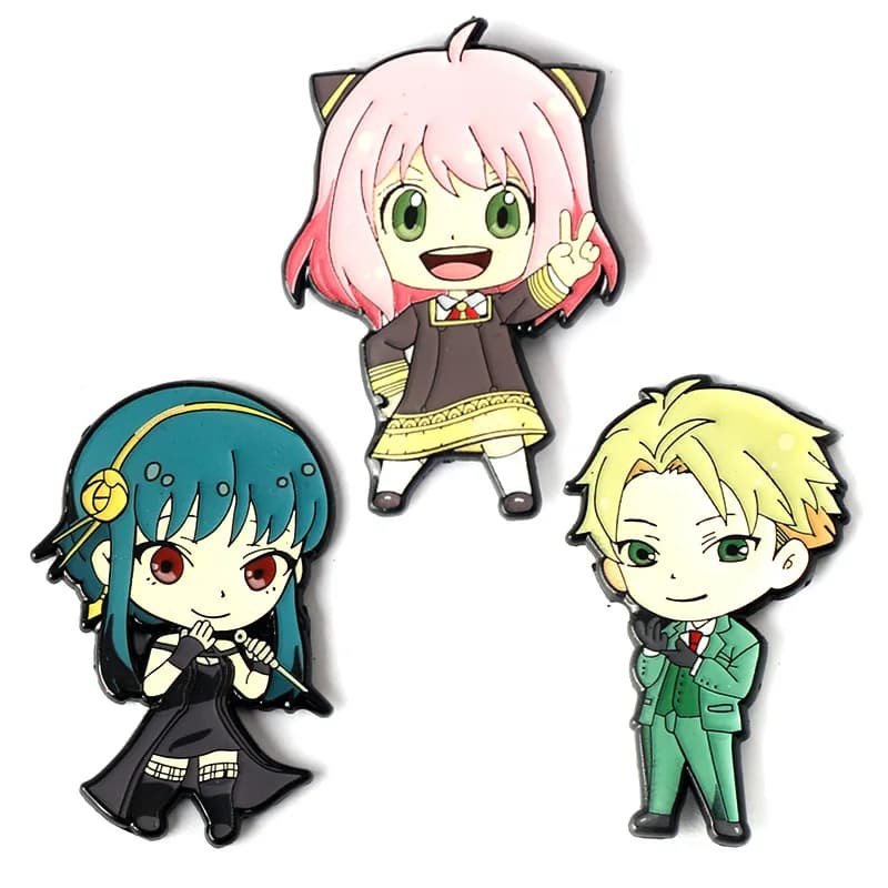 3pcs/set SPY FAMILY Enamel Pins Custom Anya Yor Loid Forger Damian Brooches Anime Lapel Badges Cartoon Jewelry Gift for Friends