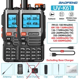 1/2PCS Baofeng UV-K61 Walkie Talkie Multi Band Wireless Copy Frequency 999CH Type-C AM DTMF NOAA UV-5R UV 5RH K6 K5(8) Ham Radio