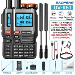 1/2PCS Baofeng UV-K61 Walkie Talkie Multi Band Wireless Copy Frequency 999CH Type-C AM DTMF NOAA UV-5R UV 5RH K6 K5(8) Ham Radio