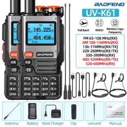 1/2PCS Baofeng UV-K61 Walkie Talkie Multi Band Wireless Copy Frequency 999CH Type-C AM DTMF NOAA UV-5R UV 5RH K6 K5(8) Ham Radio