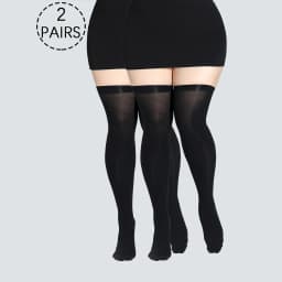 Plus Size women Breathable High Quality Transparent BlackSolid Colo Thigh-High Socks Thigh High stockings