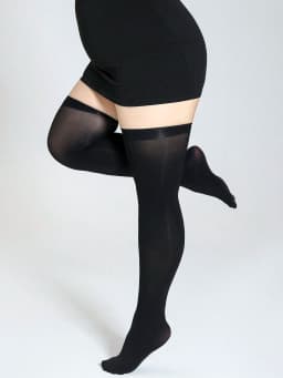 Plus Size women Breathable High Quality Transparent BlackSolid Colo Thigh-High Socks Thigh High stockings