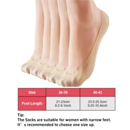 Women's No Show Socks Nylon Ultra Low Cut Non-Slip Thin Liner Socks Invisible Hidden Socks for Flats