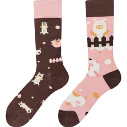 Happy Socks AB Asymmetrical Socks Cartoon Color Contrast Fashion Cotton Men And Women Couples Mid Tube Socks