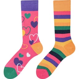 Happy Socks AB Asymmetrical Socks Cartoon Color Contrast Fashion Cotton Men And Women Couples Mid Tube Socks
