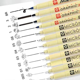 SAKURA Pigma Micron Pen drawing needle pen 003 005 1.0 01 02 03 04 05 08 Brush fine point Markers pen 1pcs sketch painting Art