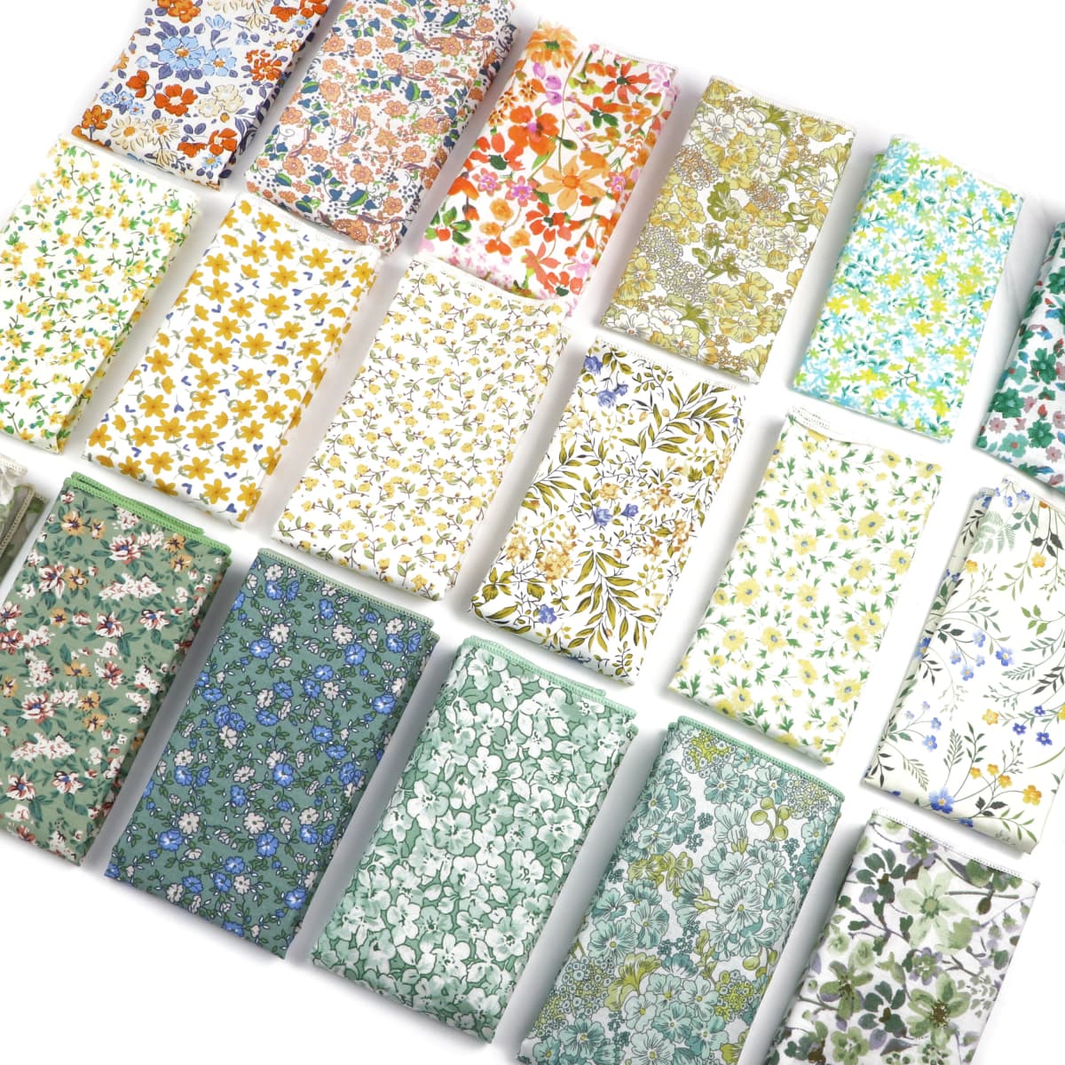 Newly-Designed Floral Print Hankerchief 100% Cotton Green Yellow Blue Hankies For Men Women Wedding Party Dinner Accessory Gift