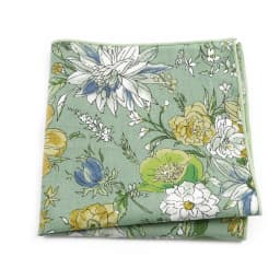 Newly-Designed Floral Print Hankerchief 100% Cotton Green Yellow Blue Hankies For Men Women Wedding Party Dinner Accessory Gift