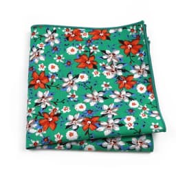 Newly-Designed Floral Print Hankerchief 100% Cotton Green Yellow Blue Hankies For Men Women Wedding Party Dinner Accessory Gift