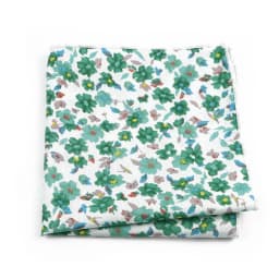 Newly-Designed Floral Print Hankerchief 100% Cotton Green Yellow Blue Hankies For Men Women Wedding Party Dinner Accessory Gift