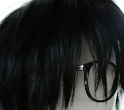 Joker Wig Persona Cosplay Eyeglass Set Black Short Hair Accessory Costume Cosplay High Temperature Fiber Hair Wigs