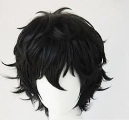 Joker Wig Persona Cosplay Eyeglass Set Black Short Hair Accessory Costume Cosplay High Temperature Fiber Hair Wigs